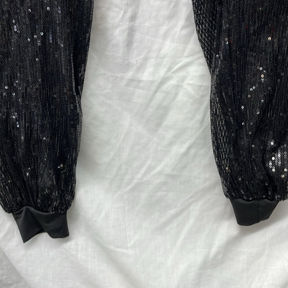 Black sequined see through panty lined pants suit ladies sz s - Picture 7 of 9
